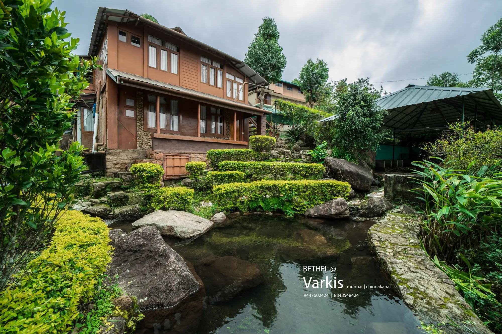 Stream and pond in the Varkis garden
