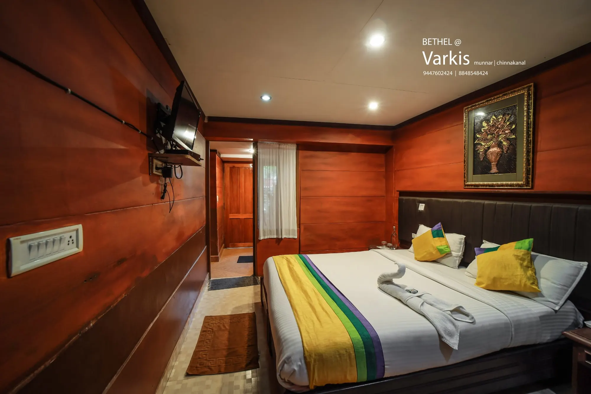 Wooden suite interior at Bethel Varkis Munnar